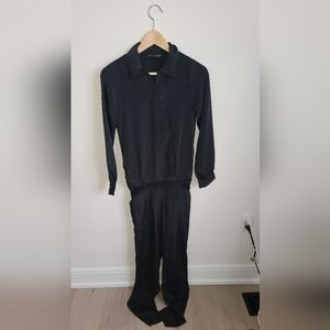 Silvian heach satin black  jumpsuit , nwot XS